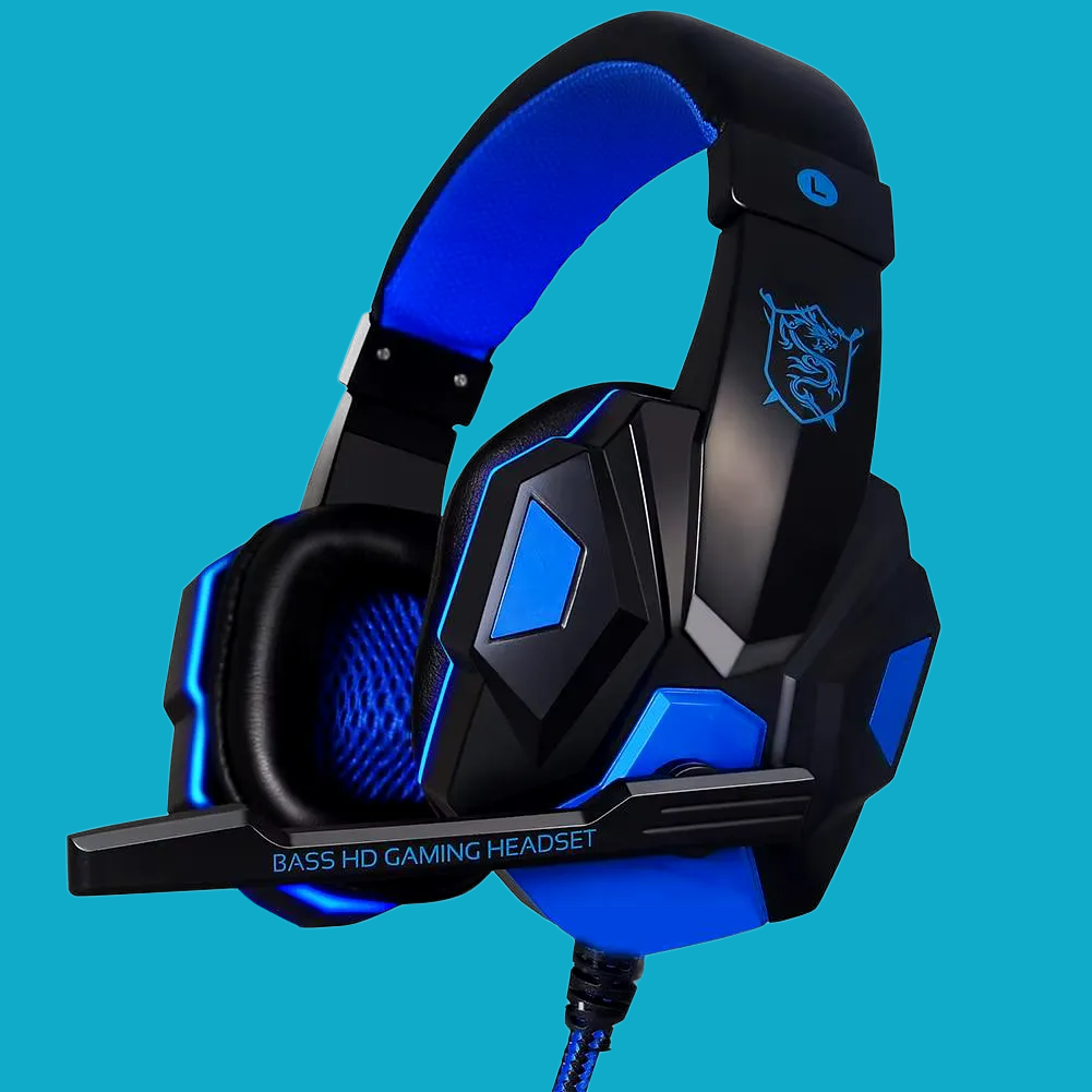 BRG - Wired Gaming Headphones with Active Noise Cancellation, 110dB Sensitivity, 2.2m Cable, and Built-in Microphone - Broccoli Gaming