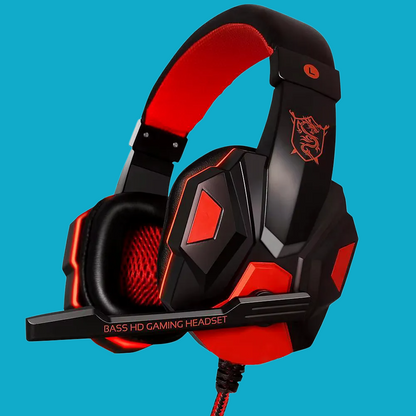 BRG - Wired Gaming Headphones with Active Noise Cancellation, 110dB Sensitivity, 2.2m Cable, and Built-in Microphone - Broccoli Gaming